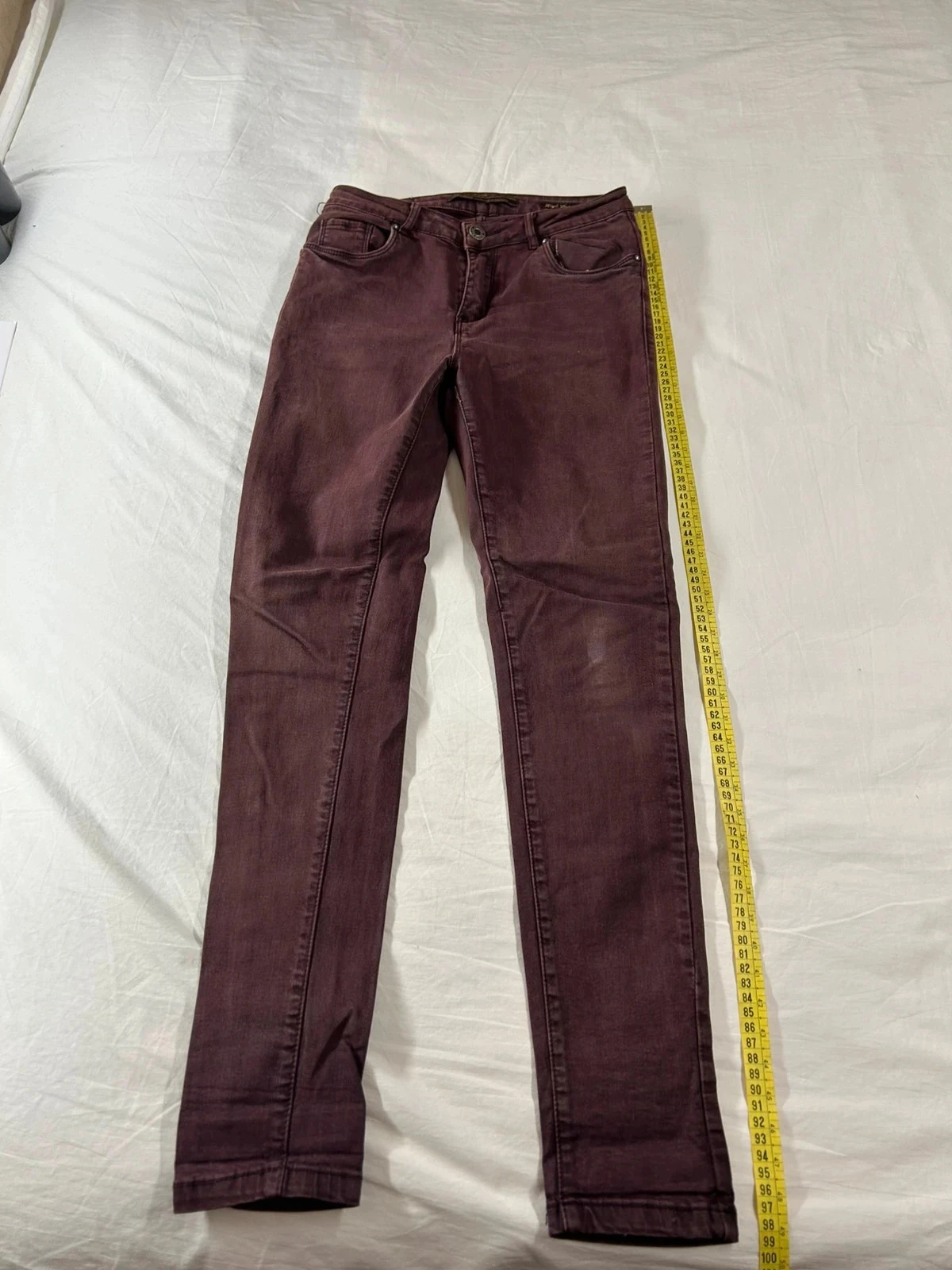 Jean taille haute rouge bordeaux vintage vs miss